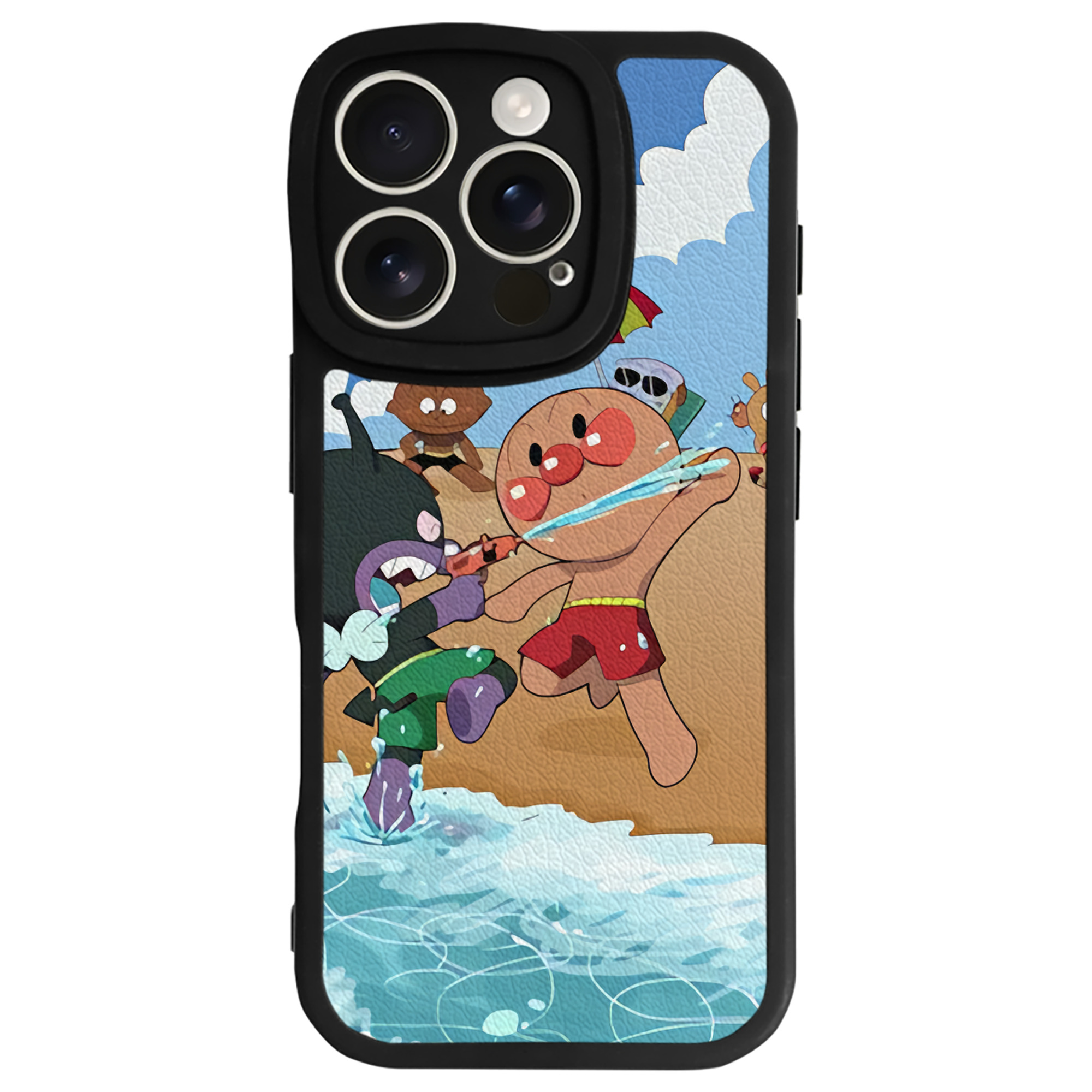 （画像用） アンパンマン Anpanman 【iPhone 16シリーズ対応】シリコンスマホケース（レザー調） 材質：シリコン